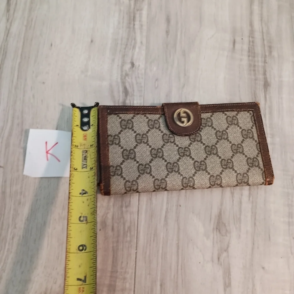 Authentic GUCCI GG Supreme Leather Bi-fold Long Wallet Vintage Brown - Picture 14 of 14